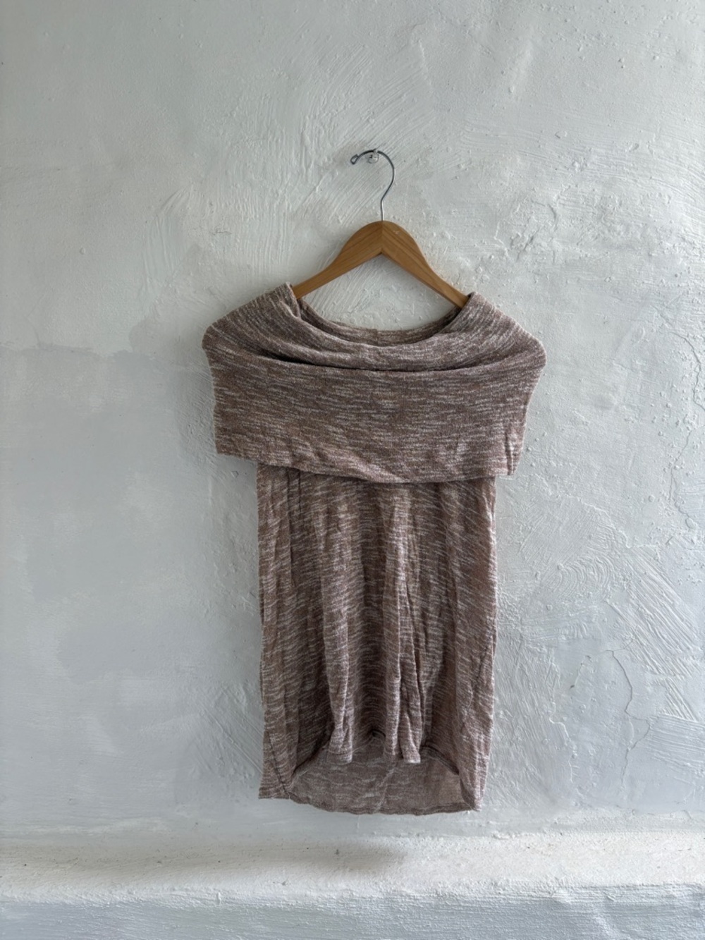New York & company cotton blend cowl neck tee